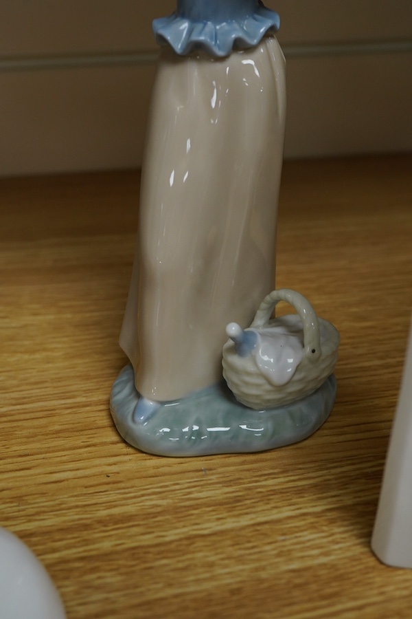 A Royal Doulton Images group and four LLadro figures